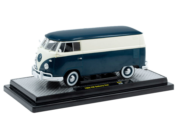 1960 Volkswagen Delivery Van Blue and White Limited Edition to 6650 pieces Worldwide 1/24 Diecast Model Car by M2 Machines image 2