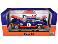 1970 Ford Mustang Custom #1 "Gulf Oil" Dark Blue with Orange Graphics Limited Edition to 7850 pieces Worldwide 1/24 Diecast Model Car by M2 Machines image 3