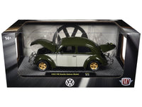 1952 Volkswagen Beetle Deluxe Model Dark Green with Beige Sides Limited Edition to 5250 pieces Worldwide 1/24 Diecast Model Car by M2 Machines image 3