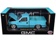 1988 GMC Sierra 1500 Custom Pickup Truck Light Blue with Black Stripes Limited Edition to 9250 pieces Worldwide 1/24 Diecast Model Car by M2 Machines image 3