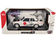 1970 Datsun 510 Light Gray with Japanese Graphics Limited Edition to 4050 pieces Worldwide 1/24 Diecast Model Car by M2 Machines image 3