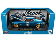 1970 Ford Mustang Sportsroof #70 Blue Metallic with White Stripes Limited Edition to 4050 pieces Worldwide 1/24 Diecast Model Car by M2 Machines image 3
