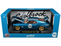 1970 Ford Mustang Sportsroof #70 Blue Metallic with White Stripes Limited Edition to 4050 pieces Worldwide 1/24 Diecast Model Car by M2 Machines image 3