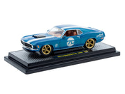 1970 Ford Mustang Sportsroof #70 Blue Metallic with White Stripes Limited Edition to 4050 pieces Worldwide 1/24 Diecast Model Car by M2 Machines image 4