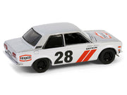 1970 Nissan Datsun 510 #28 "Texaco" Silver Metallic and White with Red Stripes "Texaco Special Edition" Series 1 1/64 Diecast Model Car by Greenlight image 2