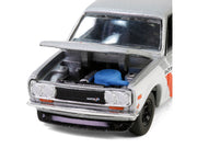 1970 Nissan Datsun 510 #28 "Texaco" Silver Metallic and White with Red Stripes "Texaco Special Edition" Series 1 1/64 Diecast Model Car by Greenlight image 3