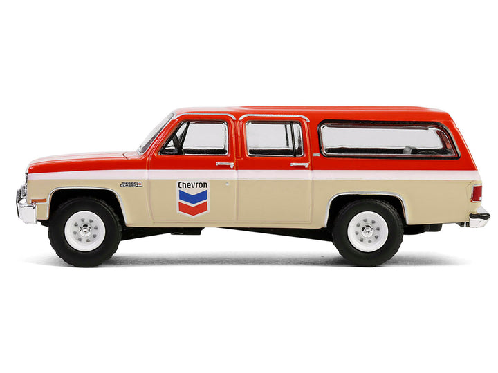1988 GMC Suburban Sierra Classic C10 "Chevron" Orange and Beige with White Stripes "Chevron Special Edition" Series 1 1/64 Diecast Model Car by Greenlight image 2