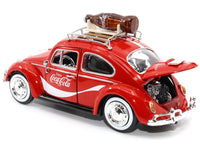 1966 Volkswagen Beetle Red "Enjoy Coca-Cola" with Roof Rack and Accessories 1/24 Diecast Model Car by Motor City Classics image 2