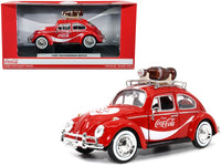 1966 Volkswagen Beetle Red "Enjoy Coca-Cola" with Roof Rack and Accessories 1/24 Diecast Model Car by Motor City Classics image 5