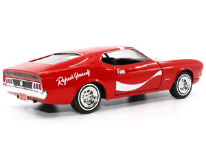 Motor City Classics 1971 Ford Mustang Sportsroof red white stripes Refresh Yourself Coca-Cola 1:24 424071, view 1