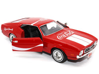 Motor City Classics 1971 Ford Mustang Sportsroof red white stripes Refresh Yourself Coca-Cola 1:24 424071, view 4