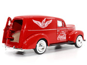 1940 Ford Sedan Cargo Van Red "Pause... Go Refreshed Coca-Cola" with Vending Machine Accessory 1/24 Diecast Model Car by Motor City Classics image 3