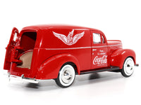 1940 Ford Sedan Cargo Van Red "Pause... Go Refreshed Coca-Cola" with Vending Machine Accessory 1/24 Diecast Model Car by Motor City Classics image 3