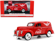 1940 Ford Sedan Cargo Van Red "Pause... Go Refreshed Coca-Cola" with Vending Machine Accessory 1/24 Diecast Model Car by Motor City Classics image 5