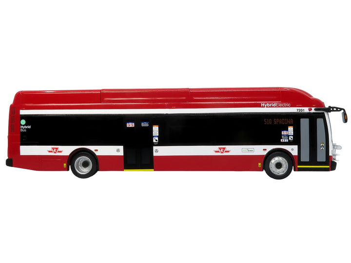 New Flyer Xcelsior Transit Bus Bank "TTC - Toronto Transit Commission" Red and White "The Bus & Motorcoach Collection" Limited Edition to 504 Pieces Worldwide 1/43 Model by Iconic Replicas image 2