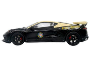 2023 Chevrolet Corvette C8 Stingray Police Interceptor "Florida Highway Patrol (FHP)" Black with Cream Top 1/43 Diecast Model by Iconic Replicas image 2
