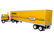 1970 GMC Astro 95 Tractor with Dry Van Trailer "Ryder Truck Rental" Yellow with Stripes "North American Vintage Truck Collection" Limited Edition to 504 pieces Worldwide 1/43 Diecast Model by Iconic Replicas image 3