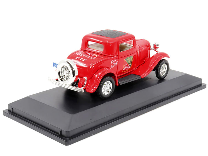 1932 Ford Coupe "Coca-Cola" Red with Black Top 1/43 Diecast Model Car by Motor City Classics image 2