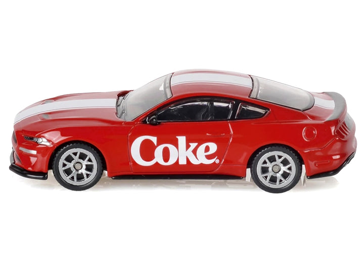 2018 Ford Mustang GT "Coca-Cola" Red with White Stripes 1/64 Diecast Model by Motorcity Classics image 2