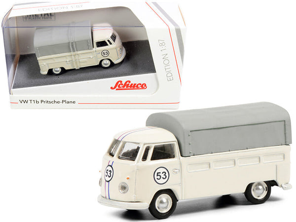 Schuco Volkswagen T1b Pritsche pickup number 53 cream canopy 1:87 452650300, product image 1