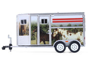 Horse Trailer Silver with Custom Horse Wrap "Down on the Farm" Series 11 1/64 Diecast Model by Greenlight image 2
