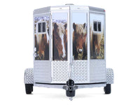 Horse Trailer Silver with Custom Horse Wrap "Down on the Farm" Series 11 1/64 Diecast Model by Greenlight image 5