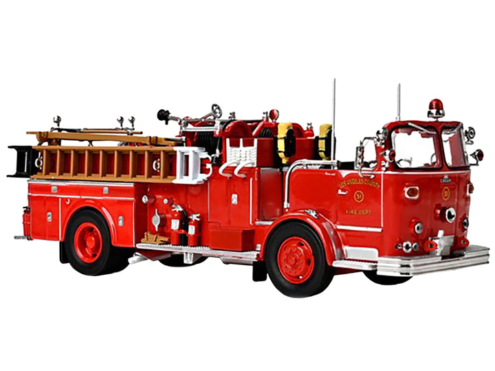 1965 Crown Firecoach Fire Engine "Los Angeles County Fire Department" LA County FD (LACFD) "Emergency!" Series Limited Edition to 2500 pieces Worldwide 1/50 Diecast Model by Iconic Replicas image 2