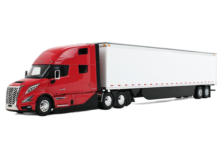 Volvo VNL 860 High-Roof Sleeper and 53' Trailer with Skirts Red with White Trailer 1/50 Diecast Model by First Gear image 2