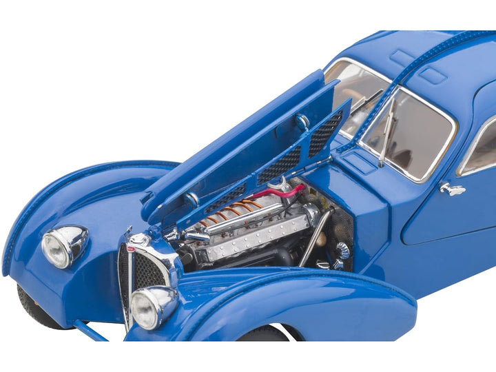 1938 Bugatti Type 57SC Atlantic with Metal Wire-Spoke Wheels Blue 1/43 Diecast Model Car by Autoart image 2
