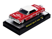 1964 Chevrolet Impala SS Lowrider "Coca Cola" Red with White Top and Graphics Limited Edition to 9340 pieces Worldwide 1/64 Diecast Model Car by M2 Machines image 2