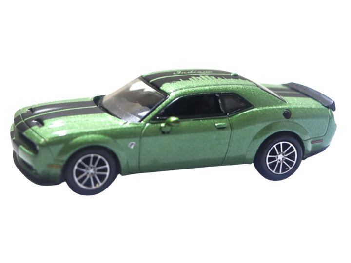 2020 Dodge Challenger SRT Hellcat Widebody F8 Green Metallic with Black Indiana Stripes "2025 Greenlight Waltersons Collector's Expo Exclusive" 1/64 Diecast Model Car by Greenlight image 2