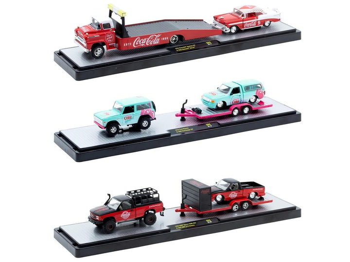 Auto Haulers "Coca-Cola" Set of 3 pieces Release S03 Limited Edition to 4800 pieces Worldwide 1/64 Diecast Model by M2 Machines image 2