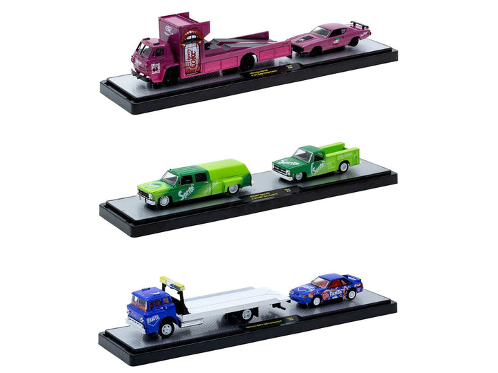 Auto Haulers "Soda" Set of 3 pieces Release 44 Limited Edition to 5750 pieces Worldwide 1/64 Diecast Model Cars by M2 Machines image 2