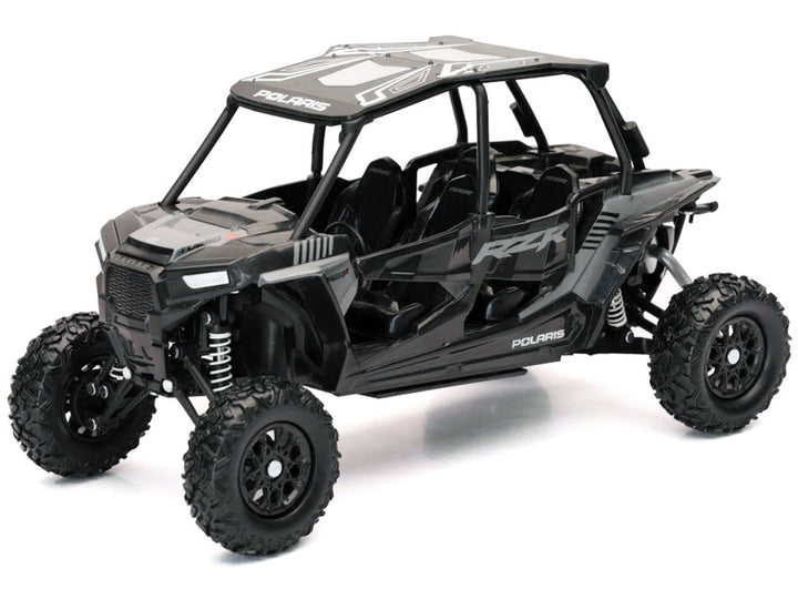 Polaris RZR XP 4 Turbo EPS Sport UTV Onyx Black with Gray Graphics 1/18 Diecast Model by New Ray image 2