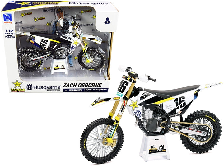 Husqvarna FC450 #16 Zach Osborne "Rockstar Energy Drink" 1/12 Diecast Motorcycle Model by New Ray