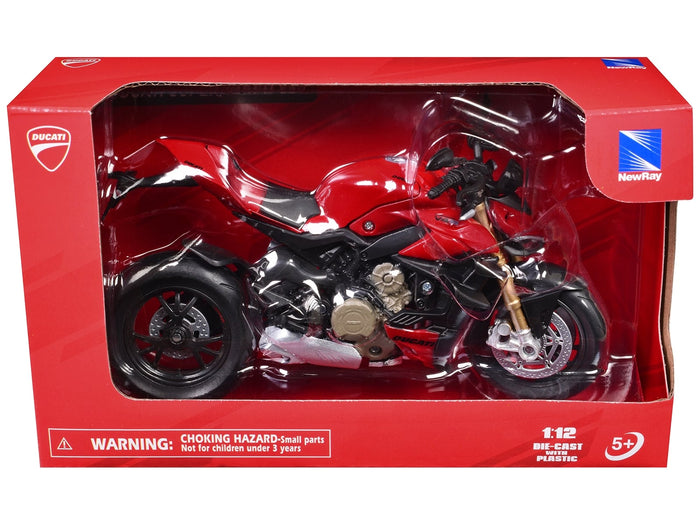 New Ray Ducati Supernaked V4S red motorcycle 1:12 58273, product image 1