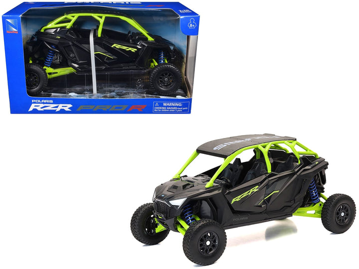 Polaris RZR Pro R UTV Black and Lime Green 1/18 Diecast Model by New Ray image 2