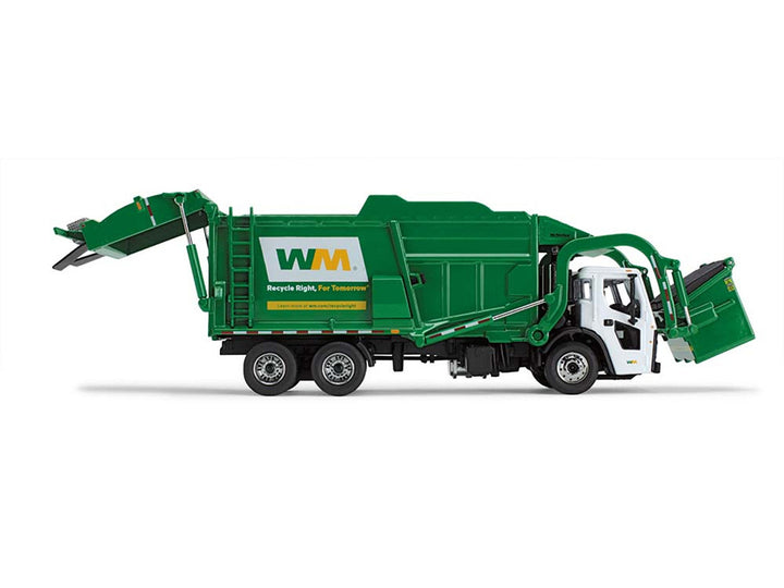 Mack LR Garbage Truck with McNeilus Meridian Front Load Refuse Body White and Green with Refuse Bin "Waste Management" 1/64 Diecast Model by First Gear image 2