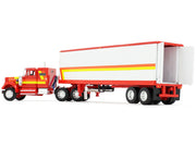 White Western Star 4900 with 36" Vintage Flat Top Sleeper and Wilson 40' Vintage Refridgerated Trailer Red and White with Stripes 1/64 Diecast Model by DCP/First Gear image 3