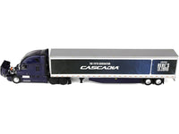 Freightliner Fifth Generation Cascadia Raised Roof Sleeper & 53' Utility Trailer with Skirts Midnight Blue 1/64 Diecast Model by DCP/First Gear image 2
