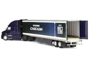 Freightliner Fifth Generation Cascadia Raised Roof Sleeper & 53' Utility Trailer with Skirts Midnight Blue 1/64 Diecast Model by DCP/First Gear image 3