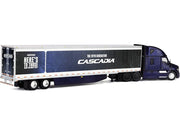 Freightliner Fifth Generation Cascadia Raised Roof Sleeper & 53' Utility Trailer with Skirts Midnight Blue 1/64 Diecast Model by DCP/First Gear image 4
