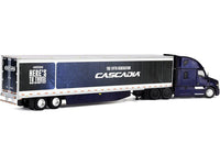 Freightliner Fifth Generation Cascadia Raised Roof Sleeper & 53' Utility Trailer with Skirts Midnight Blue 1/64 Diecast Model by DCP/First Gear image 4