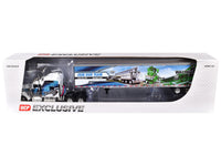 Kenworth W900L with 86" Studio Sleeper and 53' Utility Trailer with Skirts "Walinga" White with Blue Graphics 1/64 Diecast Model by DCP/First Gear image 3