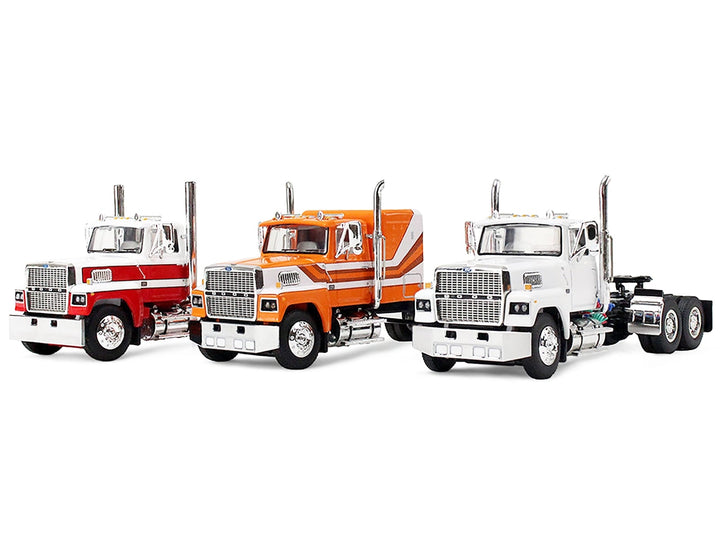 Ford LTL 9000 Trio Set (Two Day Cabs and One 60" Flat Top Sleeper) 1/64 Diecast Model by DCP/First Gear image 2