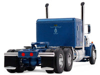 Peterbilt 351 with 63" Flat Top Sleeper and 40' Vintage Trailer with Reefer "Western Distributing" Blue Metallic and White 1/64 Diecast Model by DCP/First Gear image 4