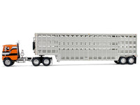 DCP First Gear Freightliner COE 45 foot Wilson vintage livestock trailer orange stripes 1:64 60-2290, product image 3
