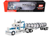 First Gear Kenworth W900L Polar Deep Drop trailer white blue green 1:64 60-2353, product image 1