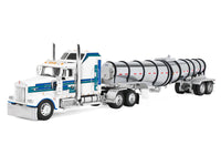 First Gear Kenworth W900L Polar Deep Drop trailer white blue green 1:64 60-2353, product image 2