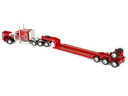 Peterbilt 379 with 63" Flat Top Sleeper and Fontaine Magnitude Lowboy Trailer with Fliptail "Anty Trucking & Rigging" Red with Black Stripes 1/64 Diecast Model by DCP/First Gear image 5